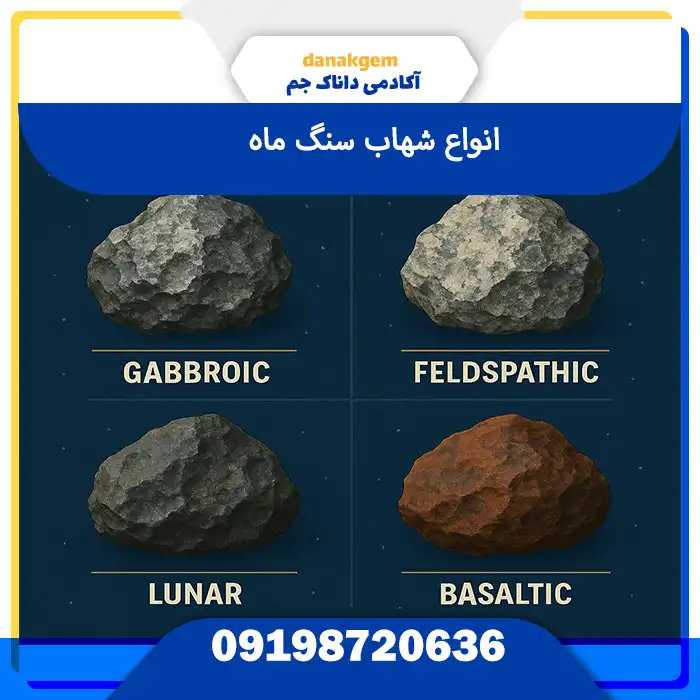 تصویر انواع شهاب سنگ ماه